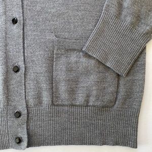 J. Crew Merino Wool V-Neck Cardigan with Shiny Buttons
